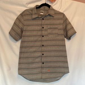 Aztec print button up, gently used.